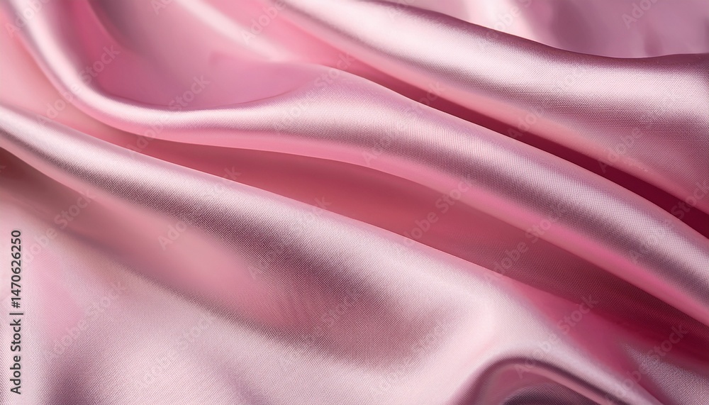 Fototapeta premium beautiful smooth elegant wavy light pink satin silk luxury cloth fabric texture abstract background design copy space