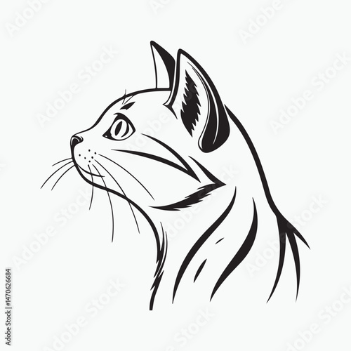 domestic shorthair cat Vector Art illustration