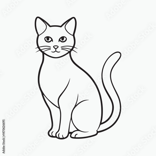 domestic shorthair cat Vector Art illustration