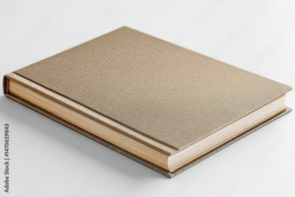 Elegant gold hardcover book, closed, on a white background. Perfect for showcasing a luxurious design. Elegant gold hardcover book, closed, on a white background. Perfect for showcasing a luxurious design.