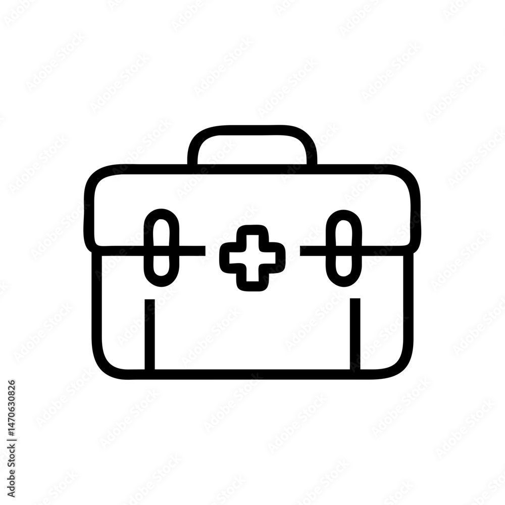 Obraz premium Icon of a doctorchest / first aid kit