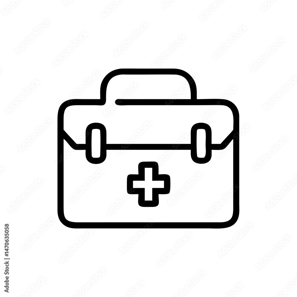 Obraz premium Icon of a doctorchest / first aid kit