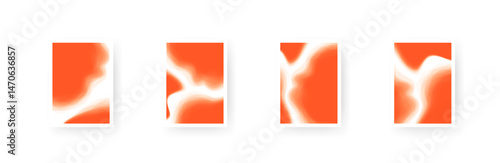 Abstract orange gradient shapes in vector posters collection.
Warm tone blobs and forms in soft transition style