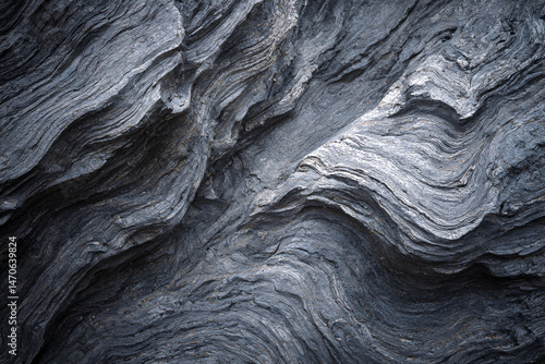 Wallpaper Mural Textured Abstract Rock Formation: A close-up shot captures the intricate details of a weathered rock, showcasing its complex texture and mesmerizing patterns. Torontodigital.ca
