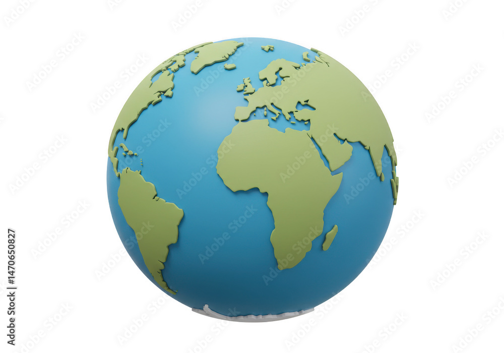 Globe earth world geography continents oceans illustration render on transparent background Globe earth world geography continents oceans illustration render on transparent background