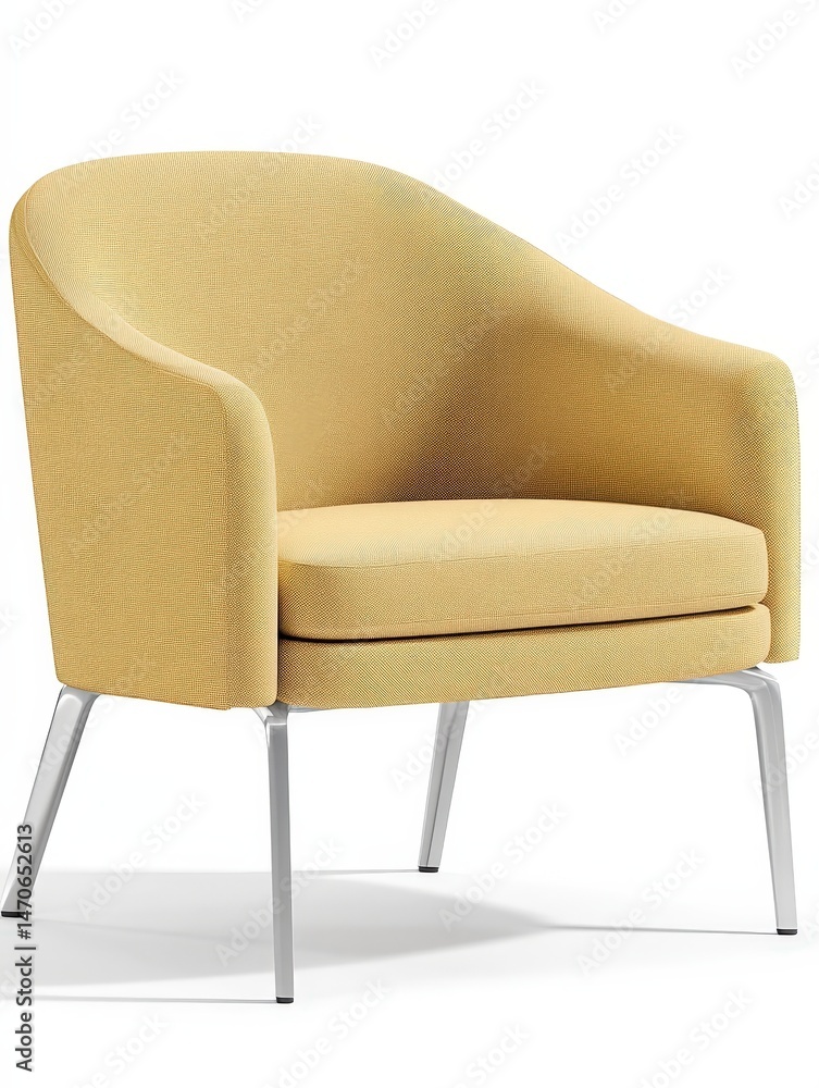 Naklejka premium Modern yellow armchair with sleek design in a minimalist interior setting