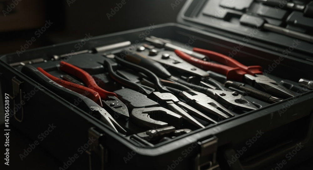 Fototapeta premium Toolbox with various pliers - Photo
