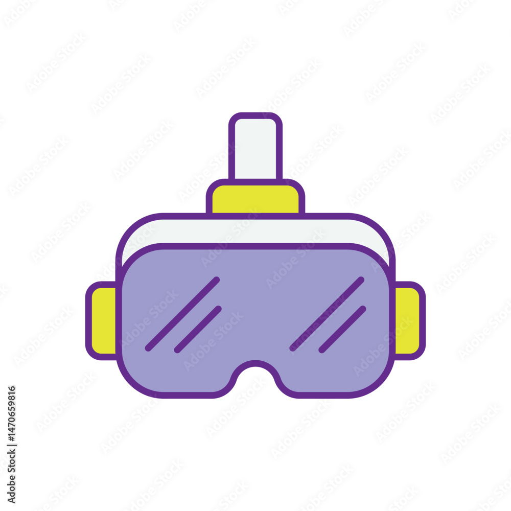 Fototapeta premium Virtual Reality Headset vector icons stock illustration