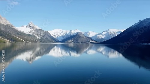 Wallpaper Mural Scenic Mountain Lake Reflection with Snow-Capped Peaks Torontodigital.ca