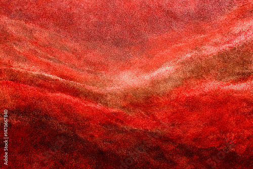 Wallpaper Mural Crimson Caverns: An abstract watercolor painting depicts a landscape of rolling hills and valleys awash in fiery hues of crimson and vermilion. Torontodigital.ca