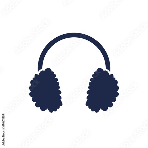 Minimalist Furry Earmuffs Icon, Simple Vector Design, Winter Accessory Concept, for Cold Weather Themes and UI