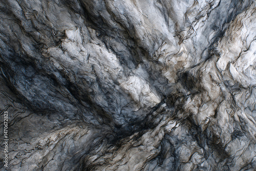 Wallpaper Mural Abstract Rock Formation: A captivating close-up view of a rugged rock formation, showcasing a mesmerizing interplay of textures, colors, and patterns. The image evokes a sense of depth, mystery. Torontodigital.ca