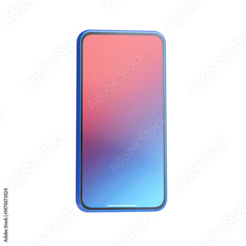 Free Download A modern smartphone with a gradient display on an isolated background. It’s ideal for mockup and product design purposes. The phone has a blue frame, showcasing the latest technology and sleek design. - GFXLoad