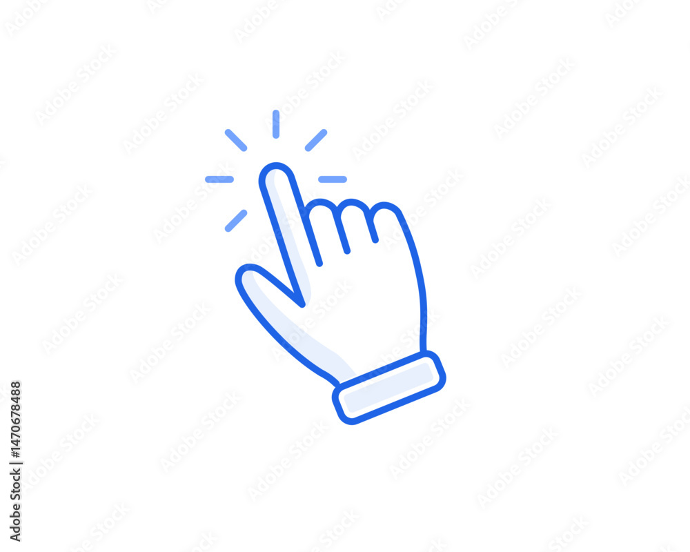 Obraz premium Touch gesture Icon hand with click symbol for intuitive UI and UX design and CTA