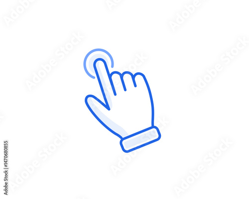  long press icon blue outline vector gesture for gui interaction
