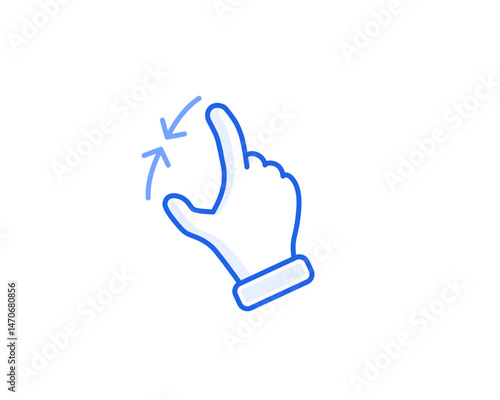 Canvas-taulu pinch in icon outline vector gesture symbol for gui interaction