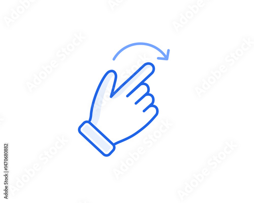  flick right icon outline vector gesture for gui interaction