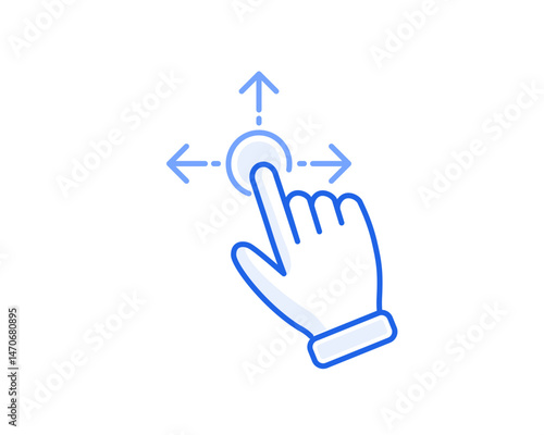 free drag icon outline vector gesture for gui interaction
