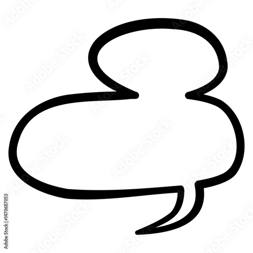 Handdrawn doodle of double chat bubble for layered or ongoing conversation visual