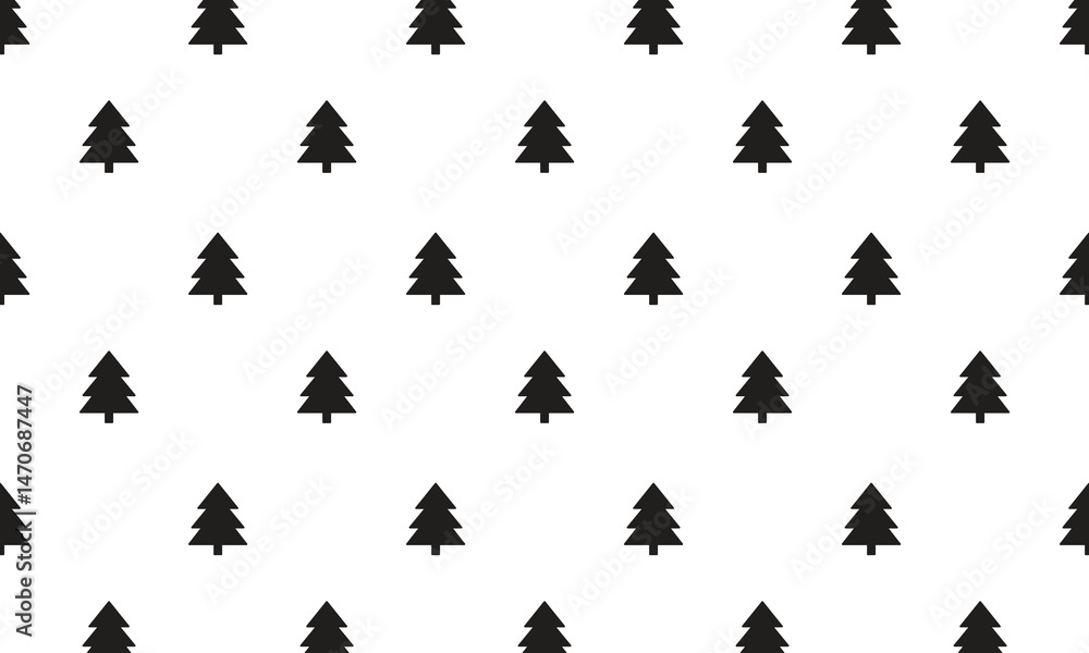 Fototapeta premium Vector Black Tree Pattern Background