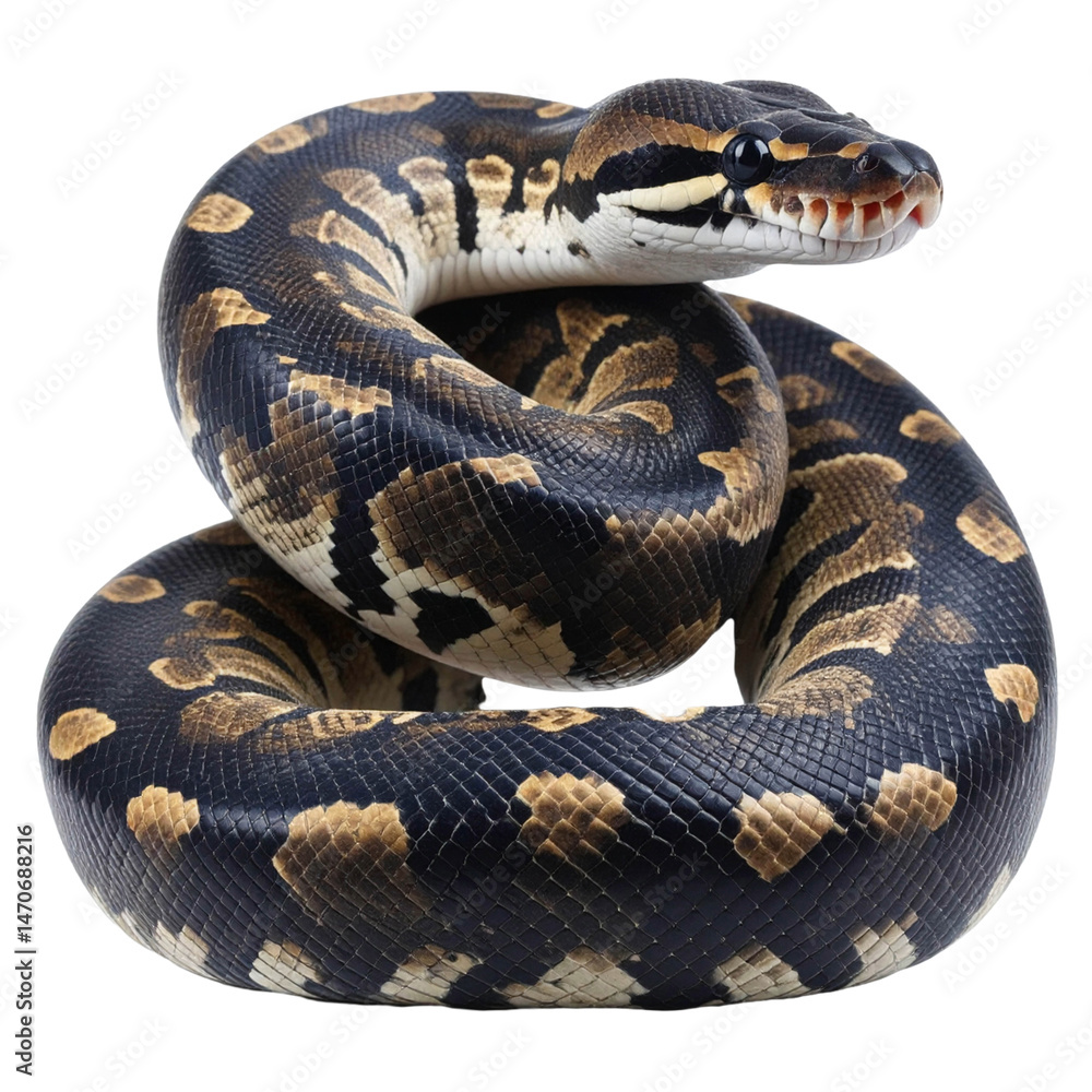 Obraz premium snake on white background; african ball python; isolated 