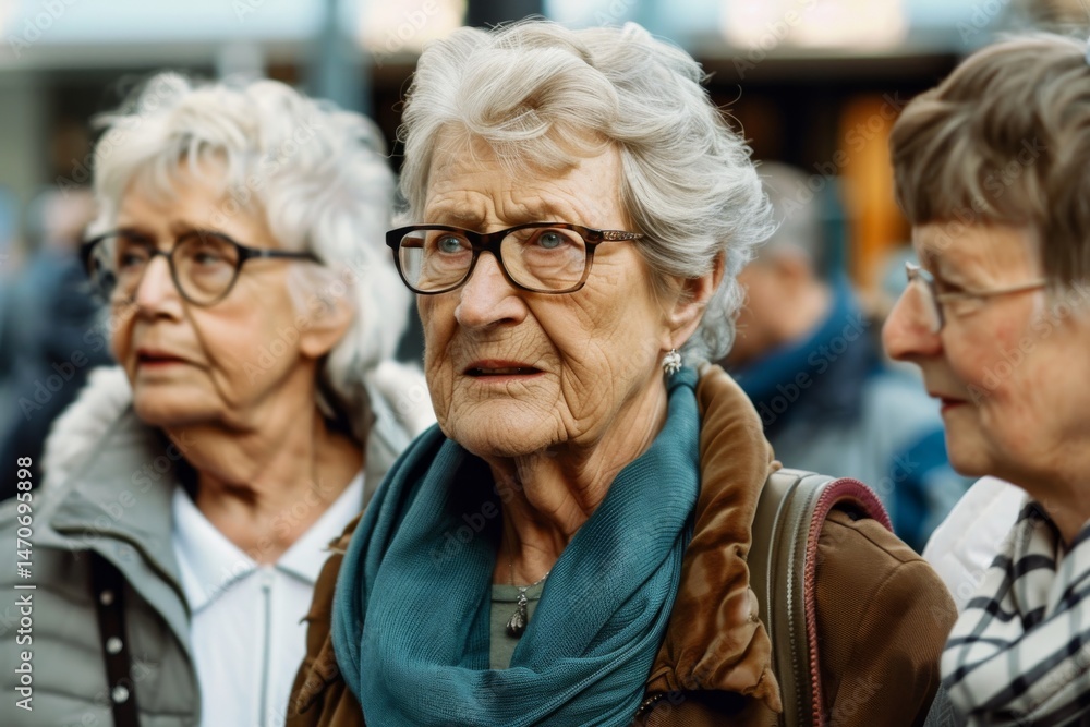 Portrait of a senior woman with eyeglasses on the street Portrait of a senior woman with eyeglasses on the street