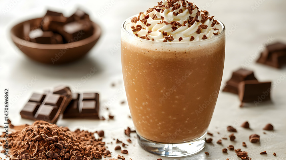 Chocolate Smoothie with Whipped Cream and Shavings Chocolate Smoothie with Whipped Cream and Shavings