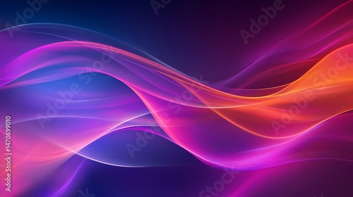 Wallpaper Mural Abstract purple pink orange flowing wave background design art light color curve style smooth motion Torontodigital.ca