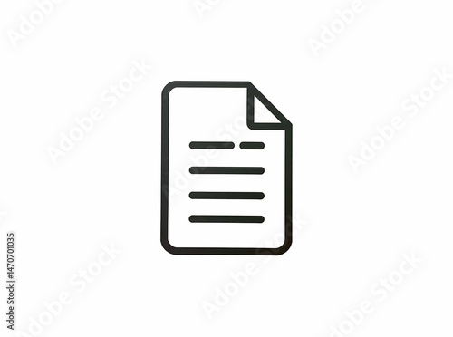 Document Icon: A simple document icon symbolizing paperwork and communication. Evoking the essence of documentation.