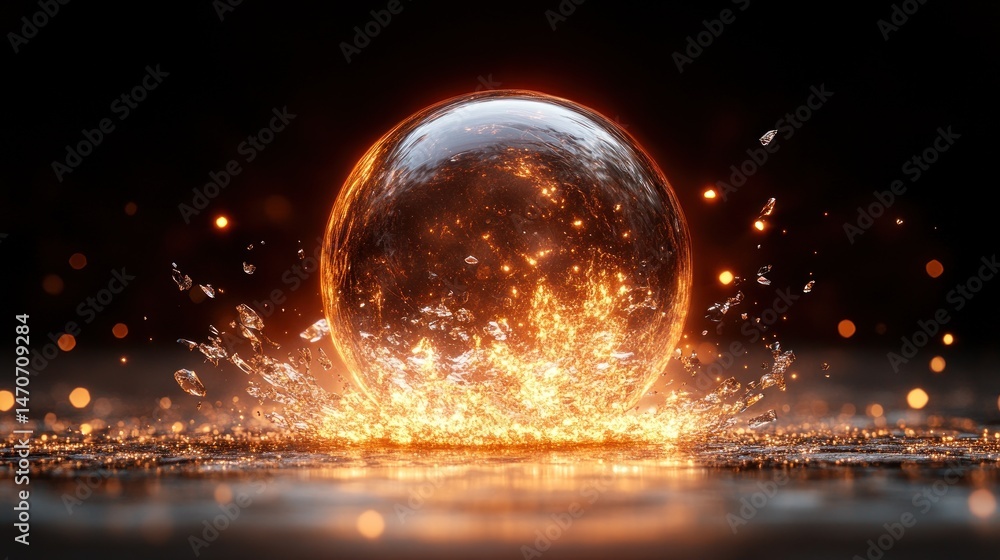 Fiery Orb: A Burning Crystal Sphere Fiery Orb: A Burning Crystal Sphere