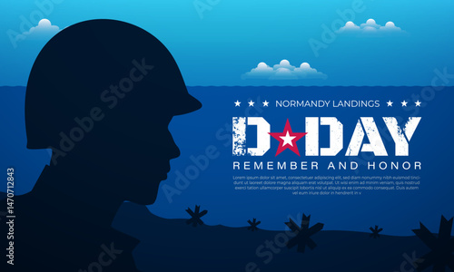 D Day Normandy Landings June 06 Background Design illustration