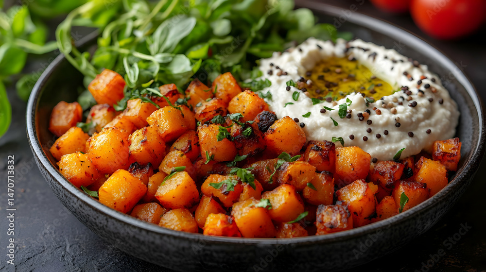 Roasted Butternut Squash and White Bean Dip Bowl Roasted Butternut Squash and White Bean Dip Bowl
