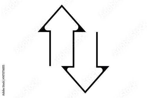 two and double way direction arrow icon, vector arrow icon.