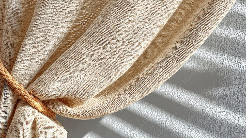 Light beige fabric drape detail