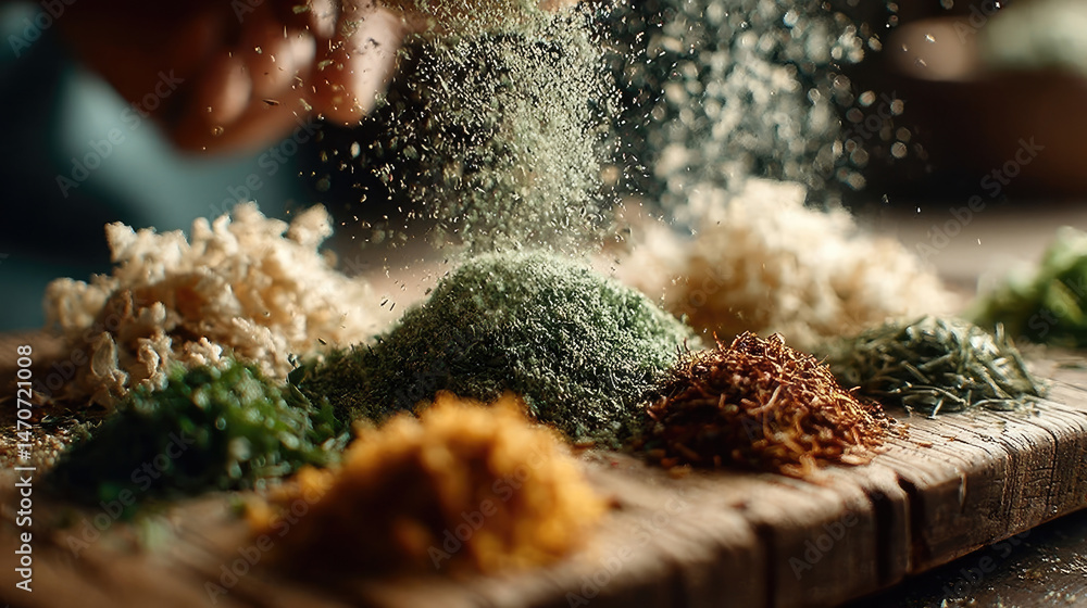 Assortment of dried herbs and spices