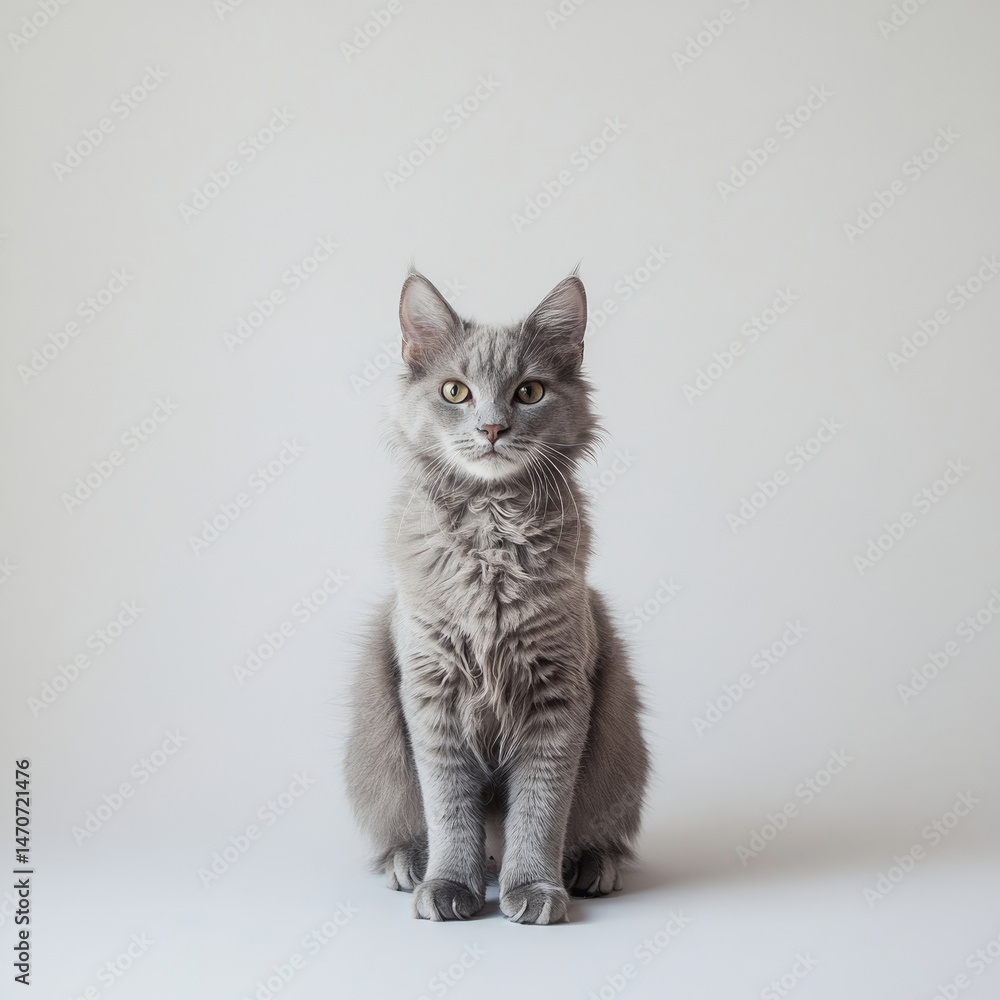Gray cat portrait studio shot