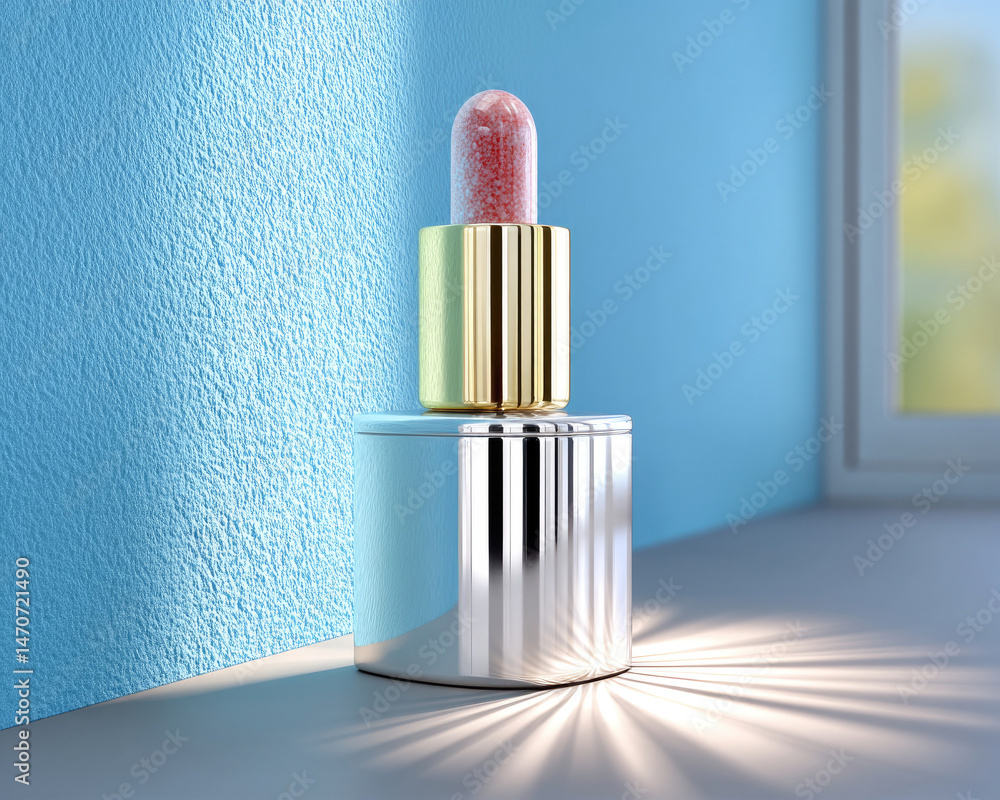 Elegant red lipstick product photography