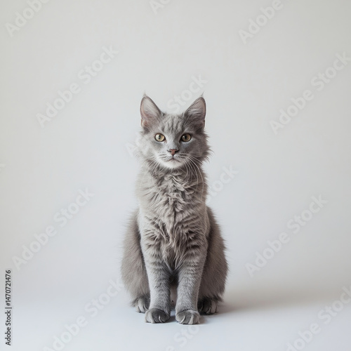Obraz na płótnie Gray cat portrait studio shot w salonie