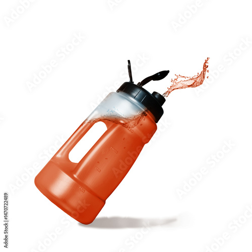 Large-format reusable sports bottle captured in a fitness environment, symbolizing hydration, eco-conscious living, and practical design for active, health-focused individuals.