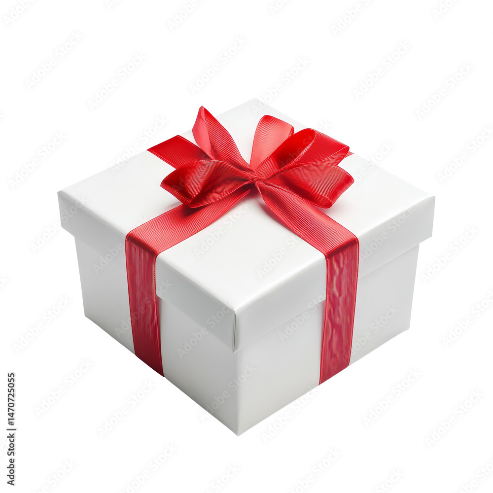 Elegant transparent gift box with a red ribbon wrapped around it, perfect for special occasions or celebrations, Gift Box with Elegant Red Ribbon isolated on transparent background Elegant transparent gift box with a red ribbon wrapped around it, perfect for special occasions or celebrations, Gift Box with Elegant Red Ribbon isolated on transparent background