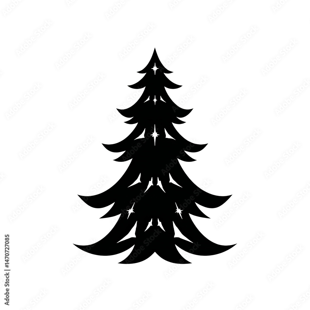 Obraz premium A silhouette of a majestic evergreen tree, a timeless symbol of nature and resilience