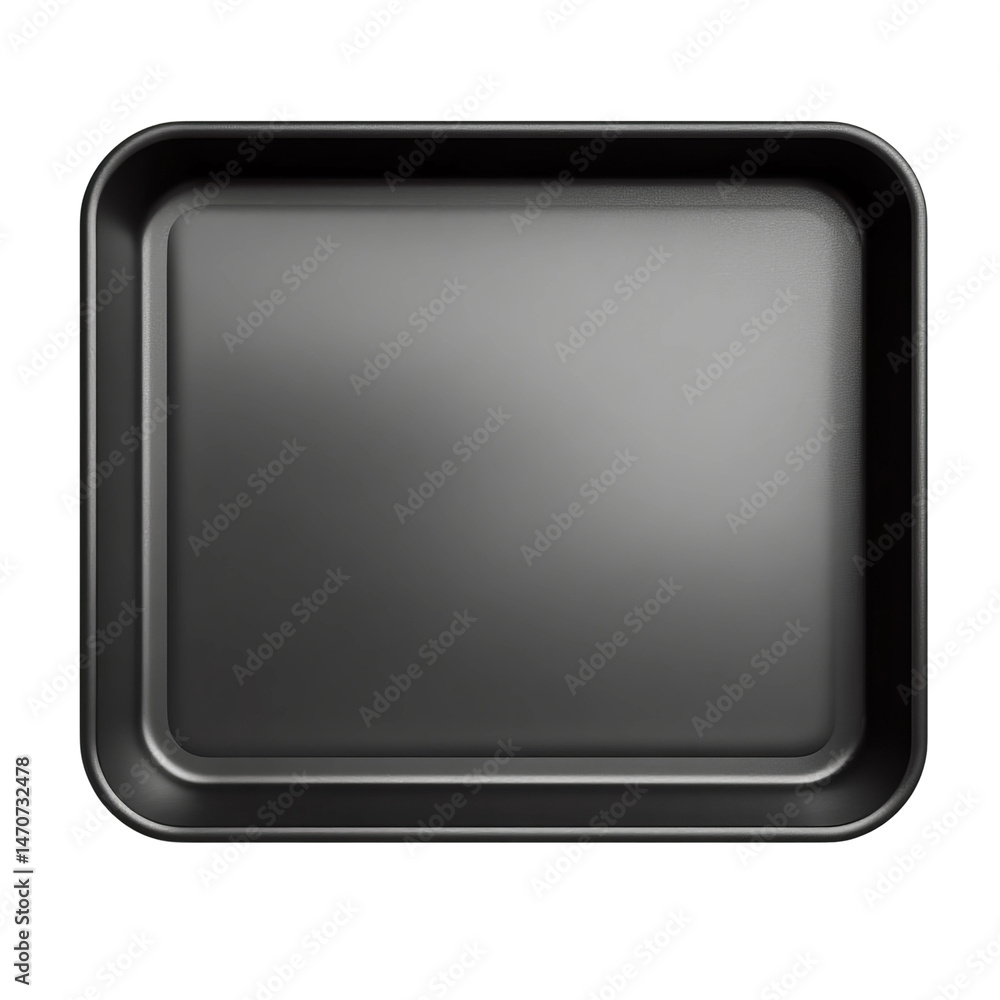 Black rectangular baking tray, isolated on white background Black rectangular baking tray, isolated on white background