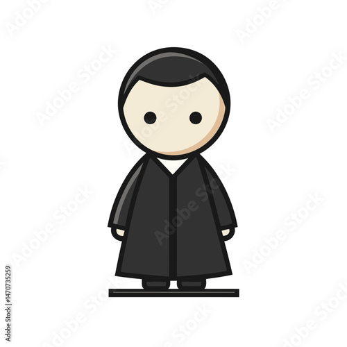 Cartoon judge character in a simple flat design with a modern appeal for various creative projects