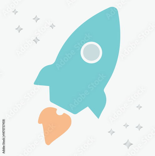 Technology, innovation, space, rocket, shine, outer space ship, star, clouds, space, sky. Flying, starry, vehicle, smoke, stars,  transportation. Set, vector, icon,