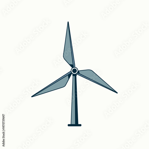 ecofriendly wind turbine icon with blue and gray colors