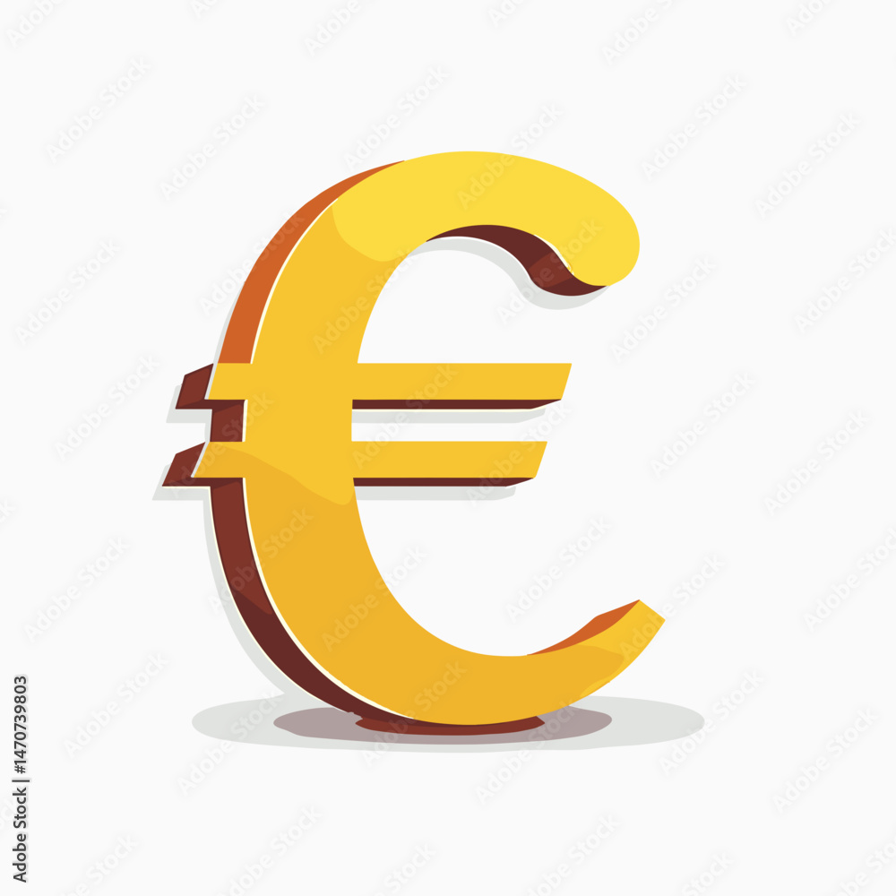 Obraz premium euro symbol in yellow on white background stock image