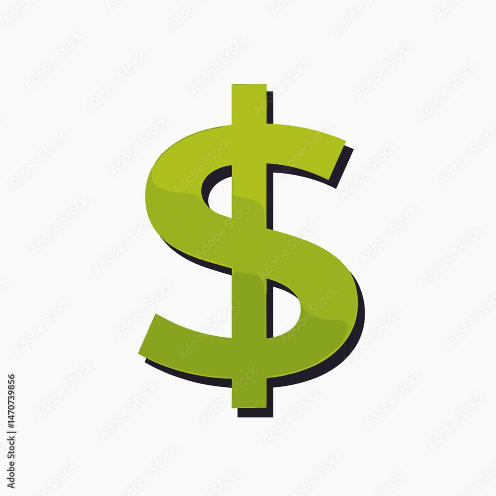 vibrant green dollar sign icon with shadow effect vibrant green dollar sign icon with shadow effect