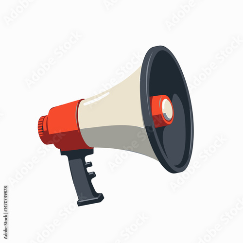 red and black megaphone with handle