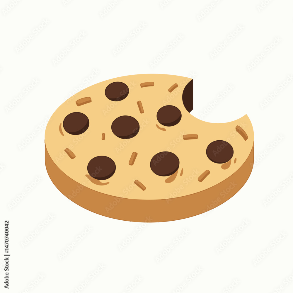 chocolate chip cookie slice with bite marks stock image chocolate chip cookie slice with bite marks stock image