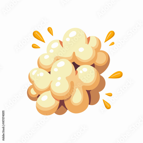 creamy yellow cake with icing  stock image